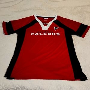 NFL Atlanta Falcons Jersey Women's Large Red and Black and White